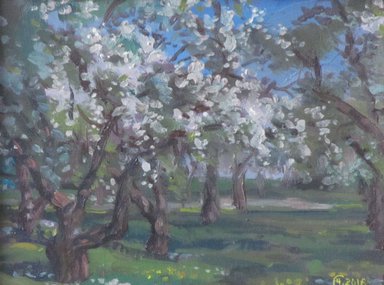 Яблони цветут (2016, х.м., 20x26, арт. 42К.44) - 8 500 ₽