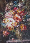 Букет с розами (2015, х.м., 70x50, арт. 45К.19) - 51 000 ₽