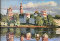 Вид на Новодевичий монастырь (2016, х.м., 30x50, арт. 134К.5) - 20 500 ₽