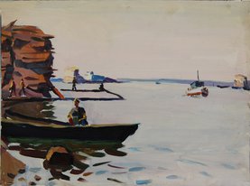 Дон. Мальчик в лодке (1960, к.м., 35x46, арт. М01К.47)