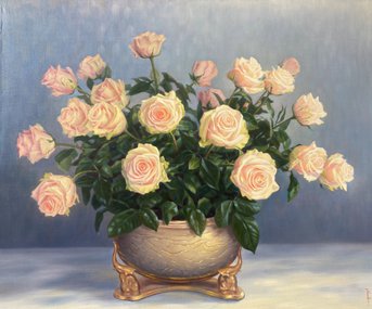 Розы (2022, х.м., 80x95, арт. 105К.2) - 85 000 ₽