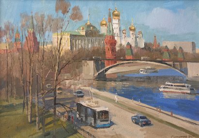 Вид на Москву (2020, х.м., 30x50, арт. 134К.02) - 34 000 ₽