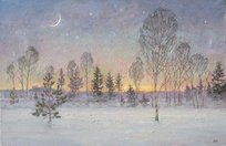 Тихий зимний вечер (2016, х.м., 40x60, арт. 35К.37) - 25 500 ₽