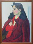 Портрет девушки в бордовом пальто (1960, к.м., 73x53.5, арт. М01К.41)