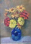 Букет в синей вазе (2016, х.к.м., 35x25, арт. 62К.1) - 6 000 ₽
