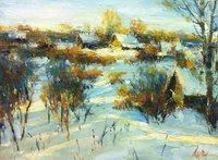 Зима в деревне (2016, х.м., 30x40, арт. 41К.36) - 13 600 ₽