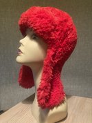 Шапочка-ушанка вязаная бордовая (2025, пряжа, 42x30, арт. 40пш37) - 3 500 ₽
