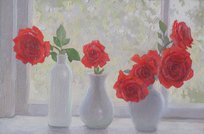 Розы на окне (2016, х.м., 30x45, арт. 35.71) - 7 000 ₽