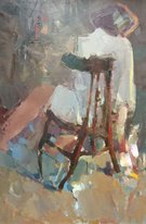 Девушка на стуле (1986, х.м., 56x40, арт. 61К.02) - 34 000 ₽