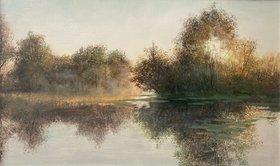 Рассвет на реке (2023, х.м., 52x83, арт. 106к2) - 20 000 ₽