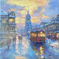 Пятницкая улица (2025, х.м., 35x35, арт. 90к16) - 11 000 ₽