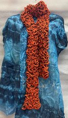 шарф весенний "Апельсин" (2022, пряжа, 180x7, арт. 40пш24) - 1 500 ₽