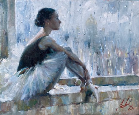 Балерина (2025, х.м., 35.5x43, арт. 41к107) - 35 000 ₽
