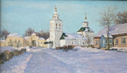 Зима. Храм Преображения (2024, х.м., 15x25, арт. 23к.8) - 11 100 ₽