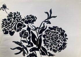 Цветение пионов (год не указан, б тушь, 30x43, арт. 111к18) - 3 400 ₽