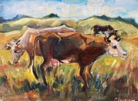 Коровы на прогулке (2013, х.м., 30x40, арт. 29.01) - 8 500 ₽