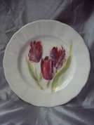 тарелка  декоративная тюльпаны (2000, фарфор, 12x12, арт. 1.19) - 1 200 ₽