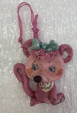 Детский кулон "Розовая мышка" (2020, соленое тесто, 5x5, арт. 56П.5) - 400 ₽