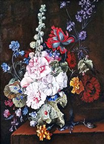 Ян Ван Хейсум Мальвы и другие цветы (год не указан, х.м., 40x30, арт. 28.04) - 37 500 ₽
