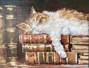 Спящий кот (2025, х.м., 33x42, арт. 90к17) - 11 000 ₽