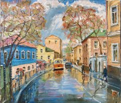 Мещанская улица (2023, х.м., 35x40, арт. 13к43) - 25 500 ₽