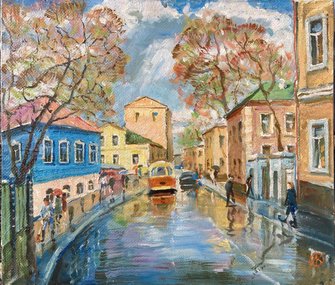 Мещанская улица (2023, х.м., 35x40, арт. 13к43) - 25 500 ₽