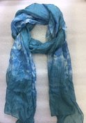 шарф "Голубая лагуна" (2023, шелк г.б., 180x40, арт. 28п1) - 1 500 ₽