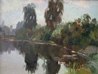Лесной пруд (1952, х.м., 17x23, арт. 92.02) - 15 300 ₽