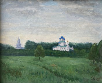 Казанская церковь в Коломенском (1991, х.м., 30x40, арт. 87.11) - 8 500 ₽