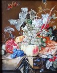 Ян Ван Хейсум Натюрморт с цветами и фруктами (год не указан, х.м., 20x25, арт. 28.06)