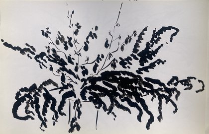 Букет с амарантом (год не указан, б тушь, 30x43, арт. 111к4) - 3 400 ₽