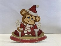 обезьянка качалка красная (2018, дерево, 12x12, арт. 9п9) - 1 900 ₽