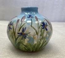 вазочка "Полянка" малая (2021, майолика, 6x6.6, арт. 79пМ10052) - 2 600 ₽