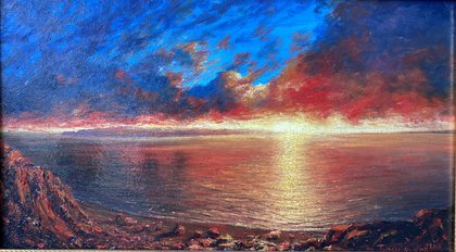 Закат. Берег моря (2013, орг.м., 25.5x35.5, арт. 67.02) - 8 500 ₽