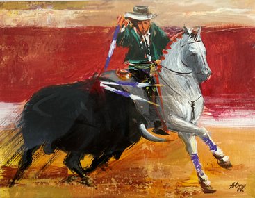 Матадор (2016, темпера, бумага, 15x20, арт. артсалон1) - 5 100 ₽