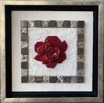 Роза на белом (2026, мозаика, 30x30, арт. 30к7) - 16 000 ₽
