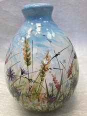 вазочка "Полянка" средняя (2022, майолика, 11.5x9, арт. 79пМ10053) - 4 000 ₽