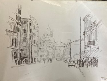 Скетч (эскиз) (год не указан, бумага,линер, 30x40, арт. 26К.012) - 1 700 ₽