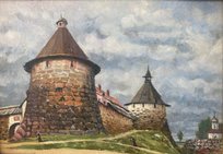 Соловецкий монастырь, угловая башня у Святого озера (1989, х.м., 35x49, арт. 106.2) - 51 000 ₽