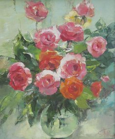 Букет роз (2017, х.м., 60x50, арт. 138.1) - 34 000 ₽