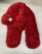 Шапочка-ушанка вязаная бордовая (2025, пряжа, 42x30, арт. 40пш37) - 3 500 ₽