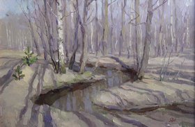 Весна в парке Измайлово (2018, х.м., 20x30, арт. 35К.98) - 10 500 ₽