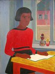 Девочка с книгой у окна (1968, х.м., 100x69.5, арт. М01.14)