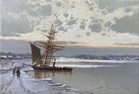 У северных берегов (год не указан, х.м., 20x30, арт. 91к27) - 19 000 ₽