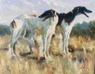 Русские борзые 2 (2026, х.м., 39x50, арт. 41к120) - 35 000 ₽