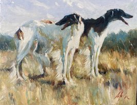 Русские борзые 2 (2026, х.м., 39x50, арт. 41к120) - 35 000 ₽