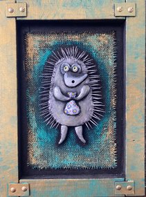 Ежик (2025, смешанная техника, 40x30, арт. 139к5) - 8 500 ₽