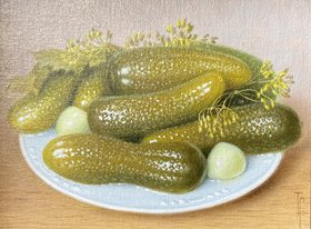 Огурчики (2026, х.м., 15x20, арт. 105к23) - 14 000 ₽