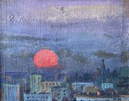 Заходящее солнце (1989, х.к.м., 11.5x13.5, арт. 42.08) - 8 500 ₽