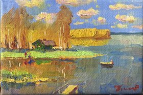 На Волге (2025, х.м., 10x15, арт. 50к24) - 3 400 ₽